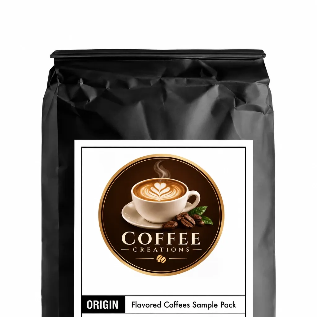 Flavored Coffees Coffee Creations sample pack bag with cropped label