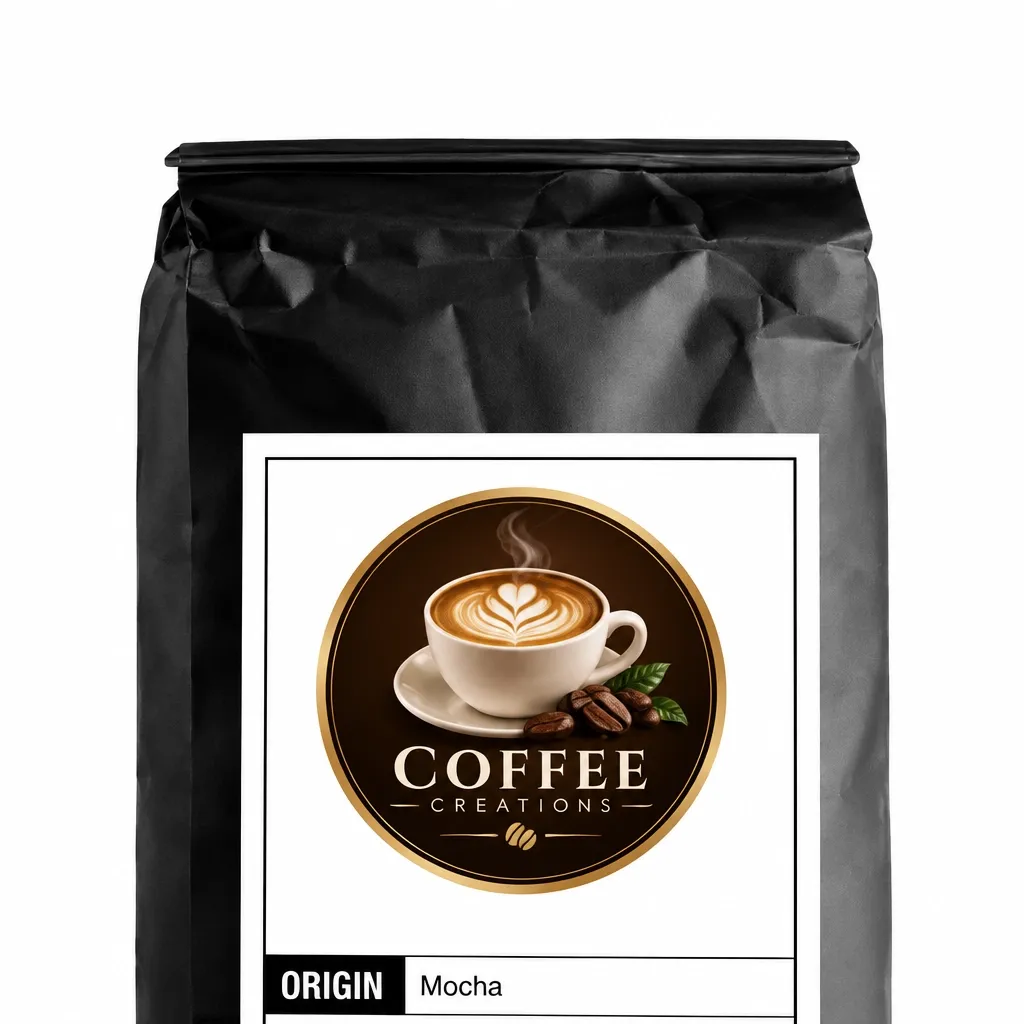 Mocha Coffee Creations bag with cropped label