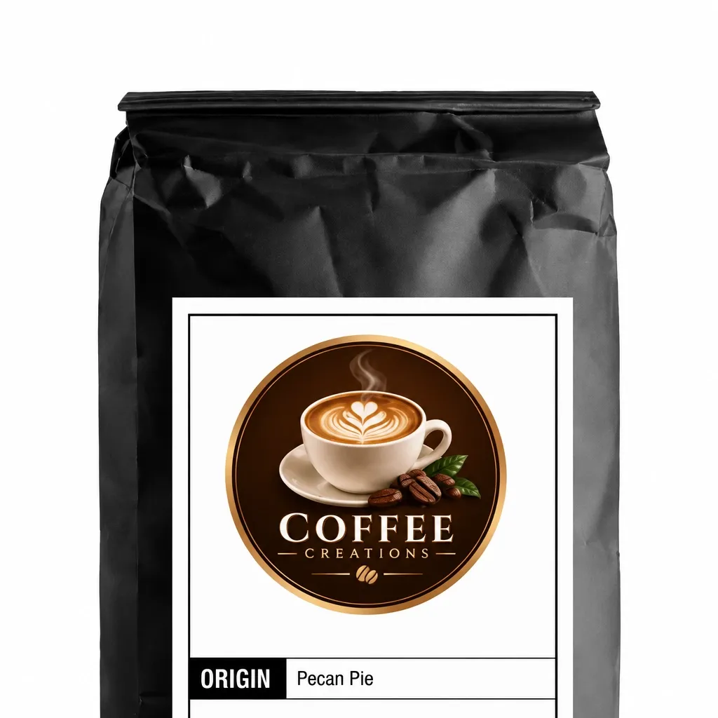 Pecan Pie Coffee Creations bag with cropped label